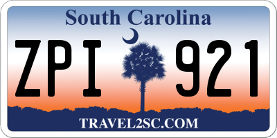 SC license plate ZPI921