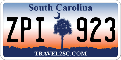 SC license plate ZPI923