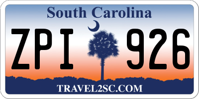 SC license plate ZPI926