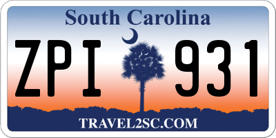 SC license plate ZPI931