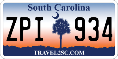 SC license plate ZPI934