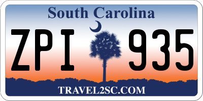SC license plate ZPI935