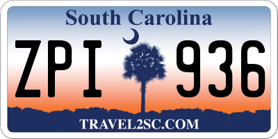 SC license plate ZPI936