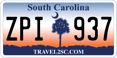 SC license plate ZPI937