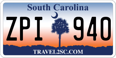 SC license plate ZPI940