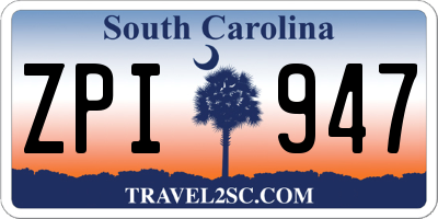 SC license plate ZPI947