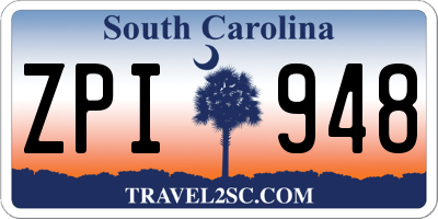 SC license plate ZPI948