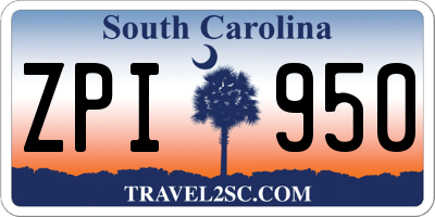 SC license plate ZPI950