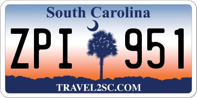 SC license plate ZPI951