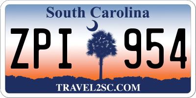 SC license plate ZPI954