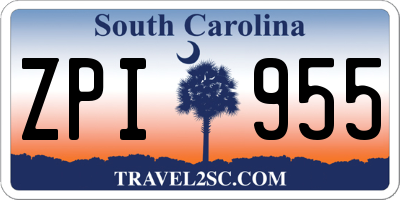 SC license plate ZPI955