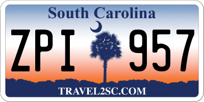 SC license plate ZPI957