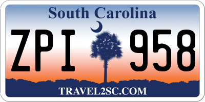 SC license plate ZPI958