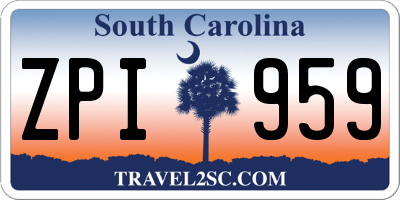 SC license plate ZPI959