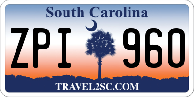 SC license plate ZPI960