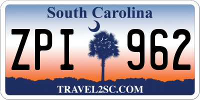 SC license plate ZPI962