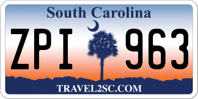 SC license plate ZPI963
