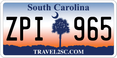 SC license plate ZPI965
