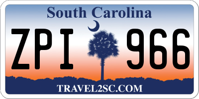 SC license plate ZPI966