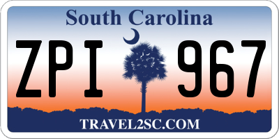 SC license plate ZPI967