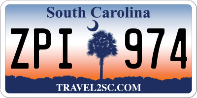 SC license plate ZPI974