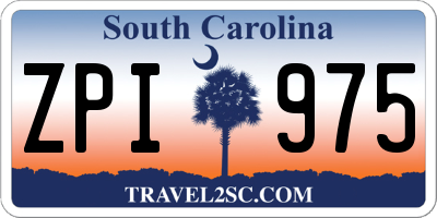 SC license plate ZPI975