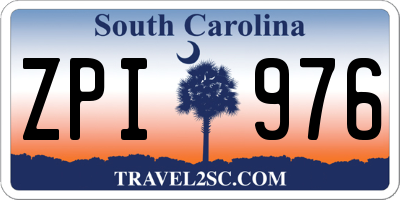 SC license plate ZPI976