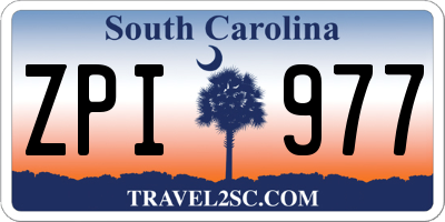 SC license plate ZPI977