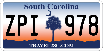 SC license plate ZPI978
