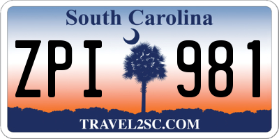 SC license plate ZPI981