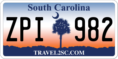 SC license plate ZPI982