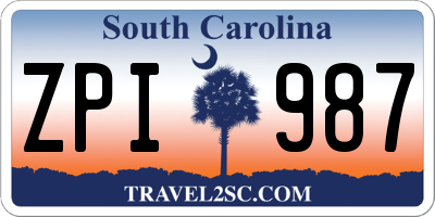 SC license plate ZPI987