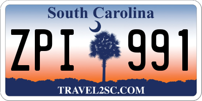 SC license plate ZPI991