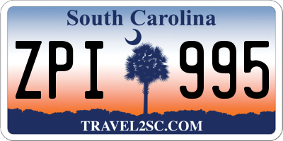 SC license plate ZPI995