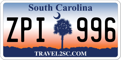 SC license plate ZPI996
