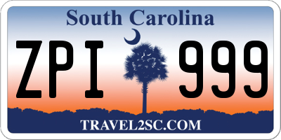 SC license plate ZPI999