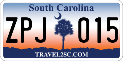SC license plate ZPJ015