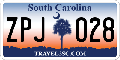 SC license plate ZPJ028