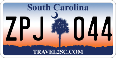 SC license plate ZPJ044
