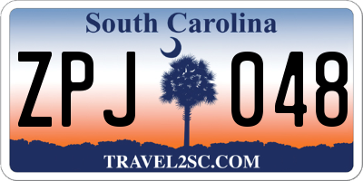 SC license plate ZPJ048