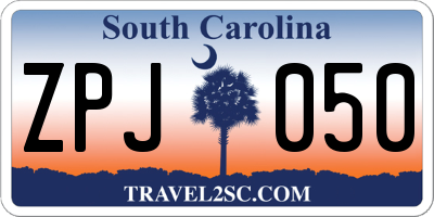 SC license plate ZPJ050