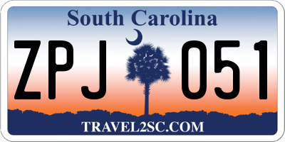 SC license plate ZPJ051
