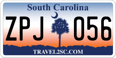 SC license plate ZPJ056