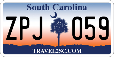 SC license plate ZPJ059