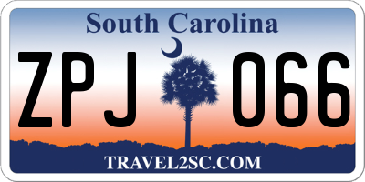 SC license plate ZPJ066