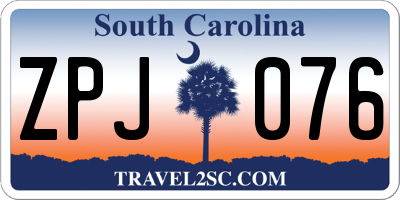 SC license plate ZPJ076
