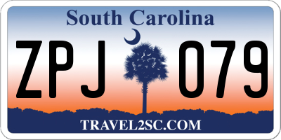 SC license plate ZPJ079