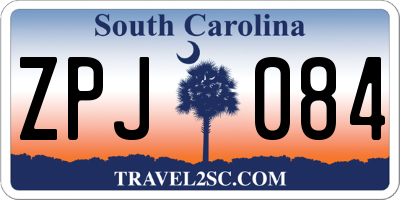 SC license plate ZPJ084