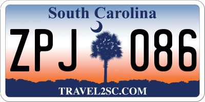 SC license plate ZPJ086
