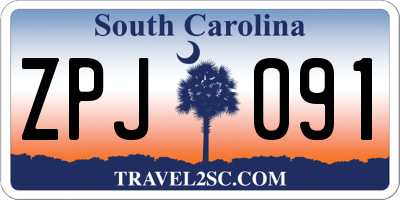 SC license plate ZPJ091